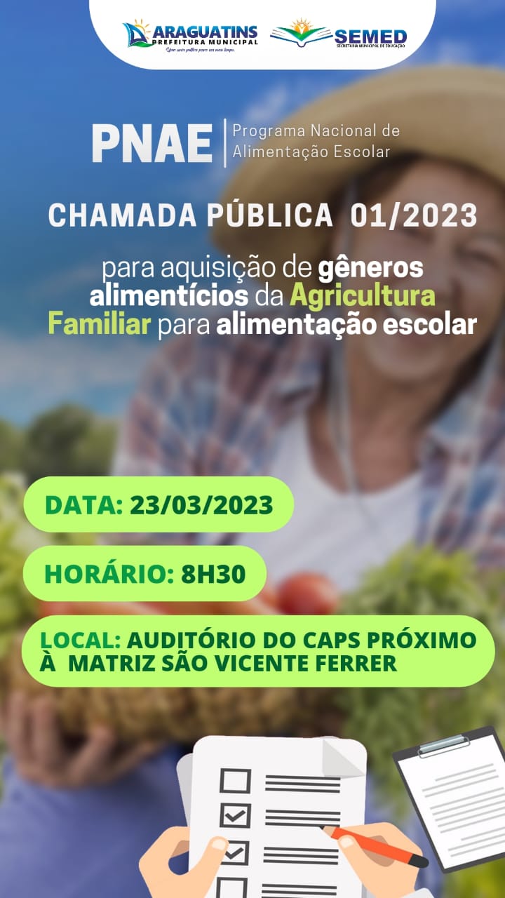 Aberta I Chamada Pública De 2023 Para Aquisição De Alimentos Diretamente Da Agricultura Familiar 7691